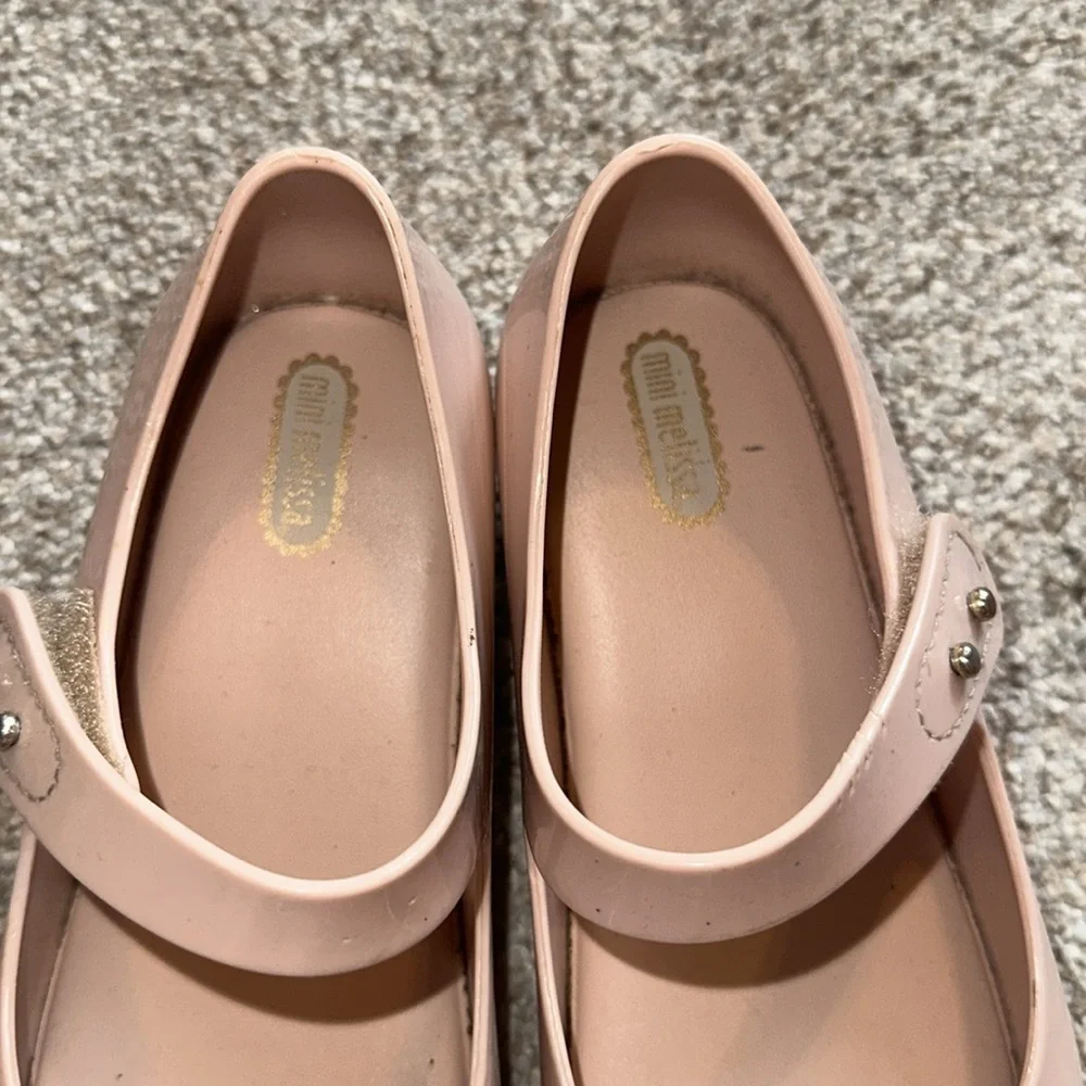 Mini Melissa Light Pink Kids Dress Shoes with Double Bow SZ 12